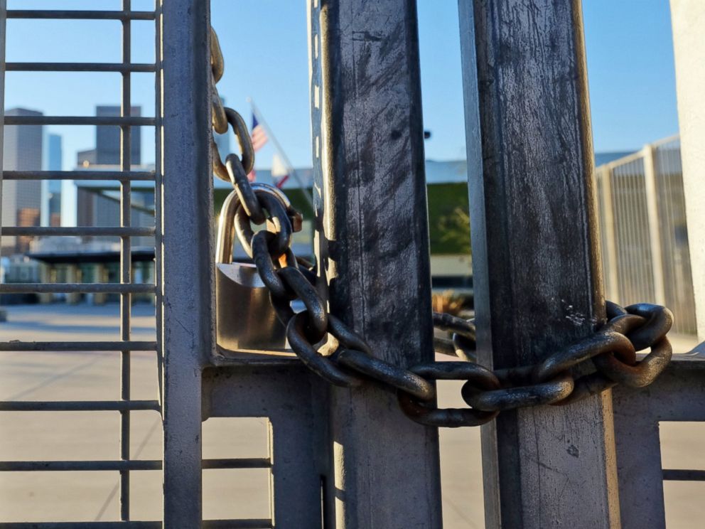 PHOTO: A lock holds the gate shut at Edward Roybal High School in Los Angeles, Dec. 15, 2015.