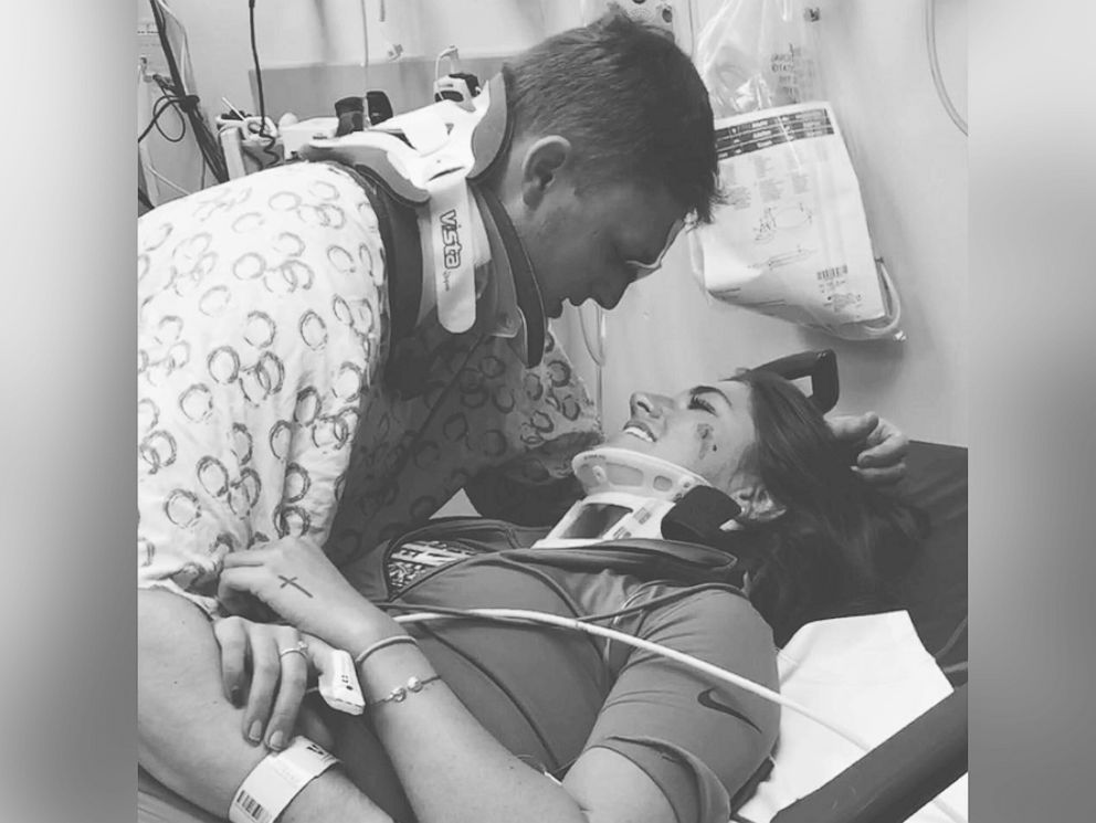 PHOTO: Arika Stovall posted this photo on her Facebook page after she and her boyfriend, Hunter Hanks, survived a car crash.